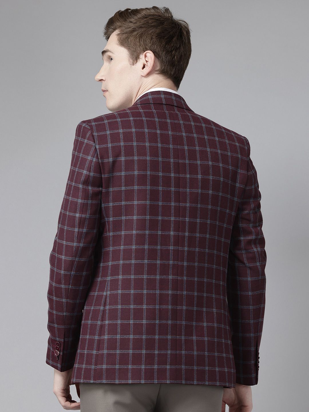 Park Avenue Checked Single-Breasted Semiformal Blazer
