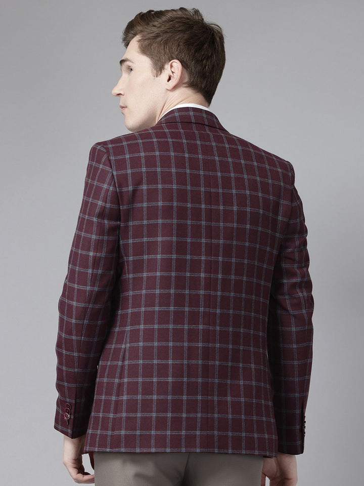 Park Avenue Checked Single-Breasted Semiformal Blazer