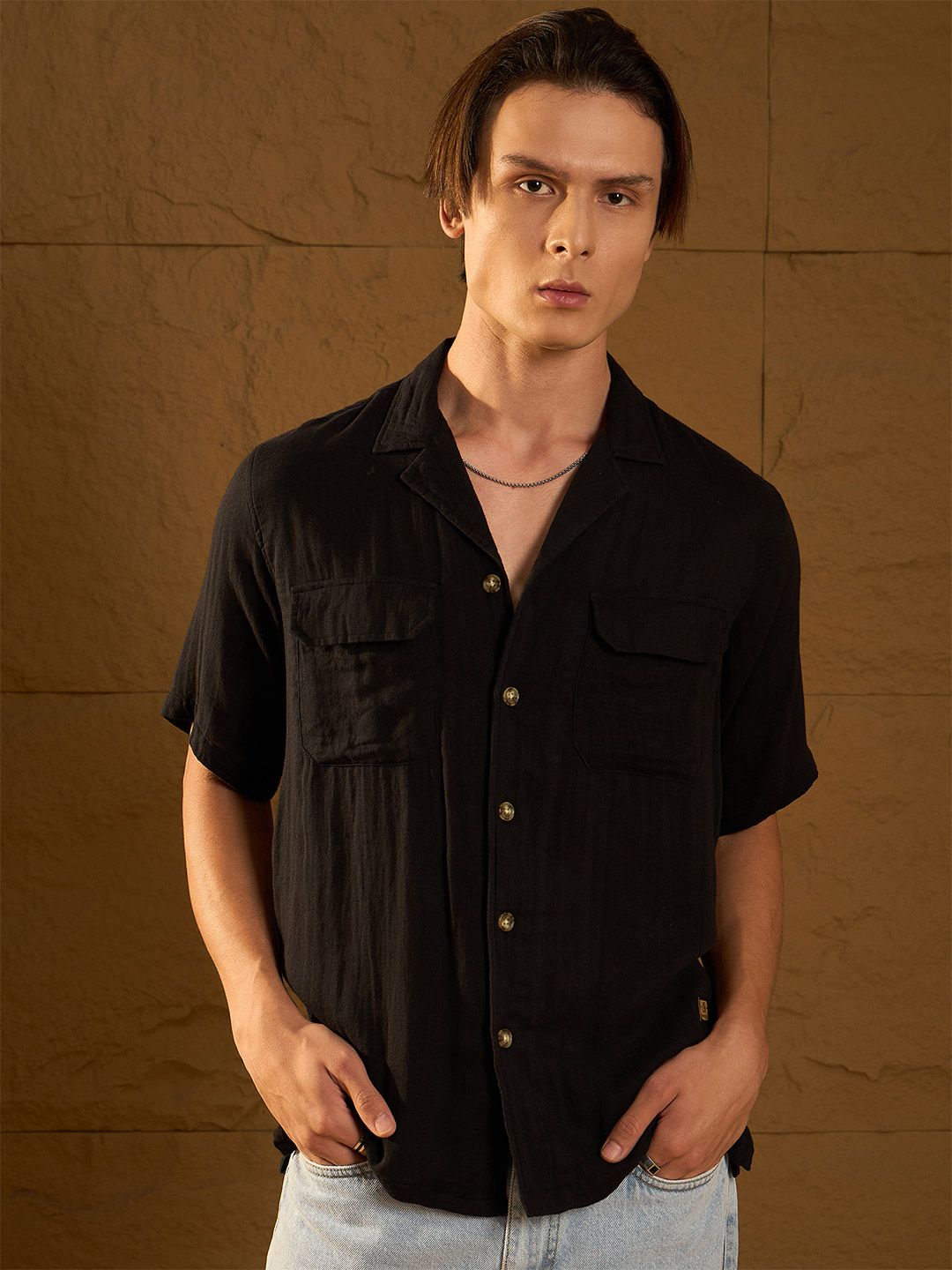 Dennison Muslin Double Gauge Resort Wear Shirt