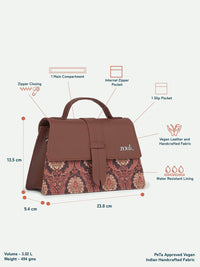 ZOUK Women Printed Jodhpur Damask Iconic Evening Satchel
