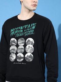 Difference of Opinion Men Printed Oversized Fleece Sweatshirt