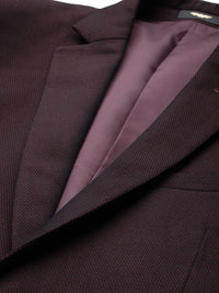 Park Avenue Self Design Super Slim Fit Single-Breasted 3-Piece Party Suit