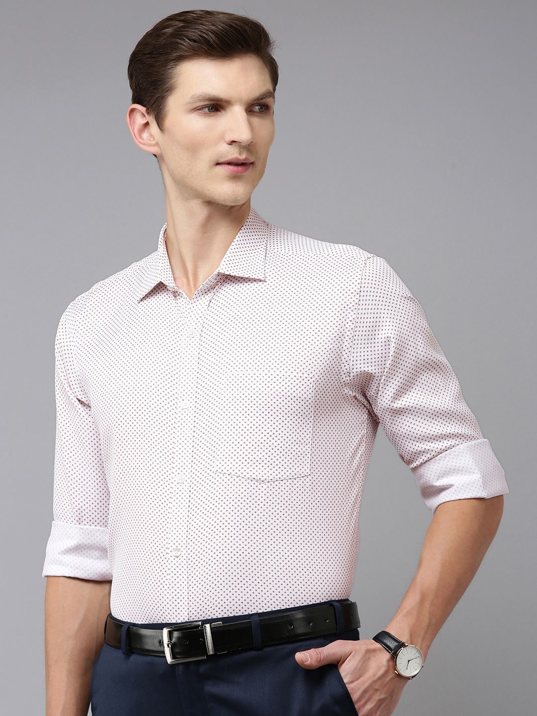 Park Avenue Slim Fit Geometric Printed Formal Shirt
