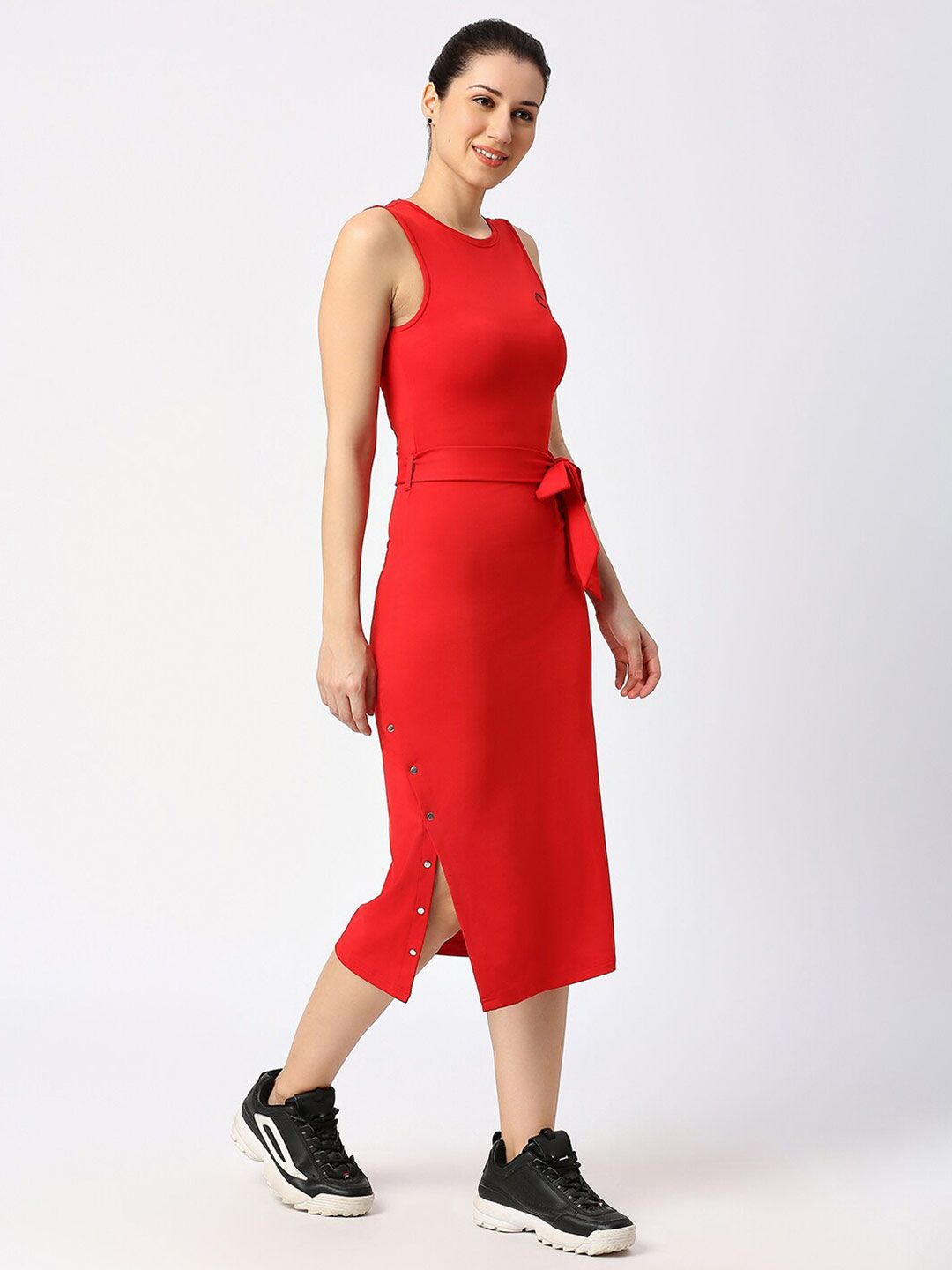 Being Human Round Neck Sleeveless Sheath Midi Dress