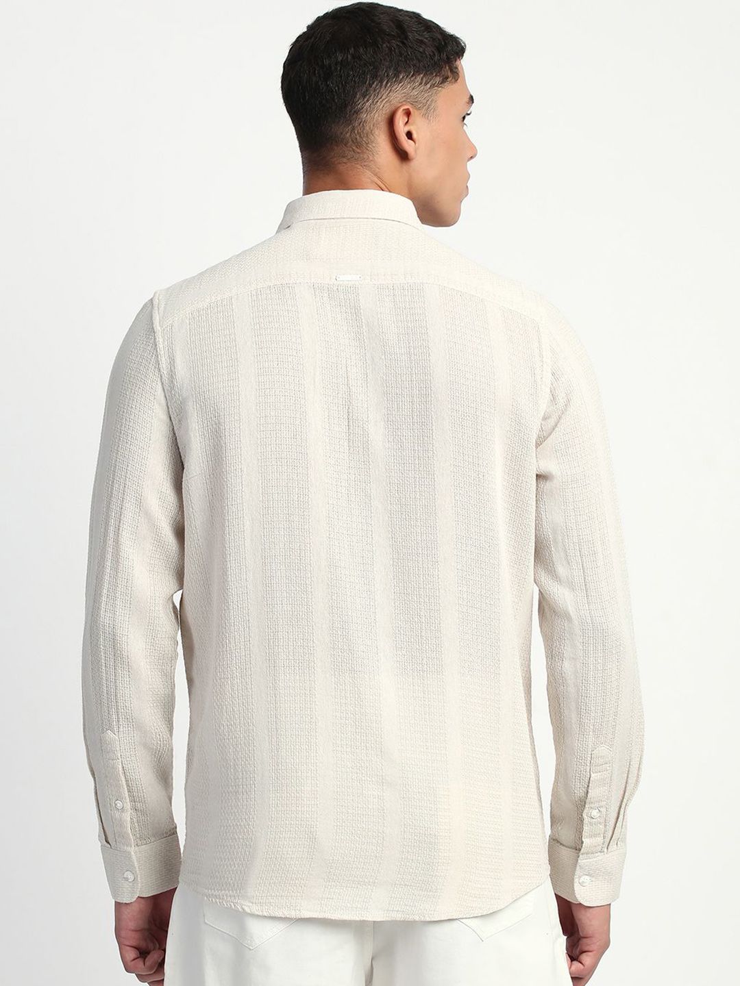 THE BEAR HOUSE Men Vertical Stripes Striped Slim Fit Cotton Casual Shirt