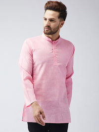 SOJANYA Men Pink Solid Kurta Lurus
