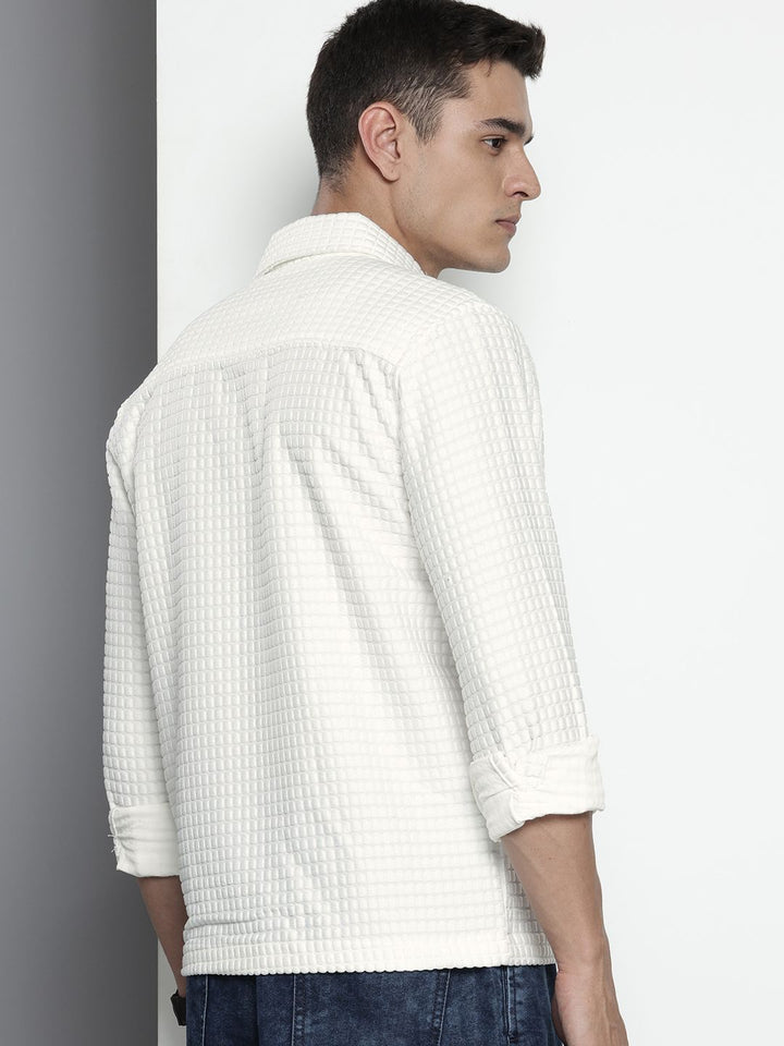 The Indian Garage Co Self Design Textured Casual Shirt
