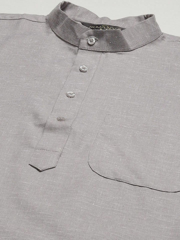 SOJANYA Men Grey Kurta