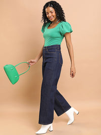 Basics By Tokyo Talkies Women Mid-Raise Clean Look Flared Fit Jeans