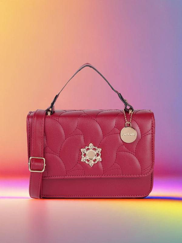 DressBerry Structured Satchel with Quilted Details