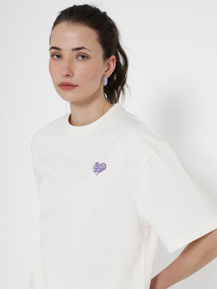 Rareism Enrique Round Neck Drop-Shoulder Sleeves Cotton Santai T-Shirt Fit