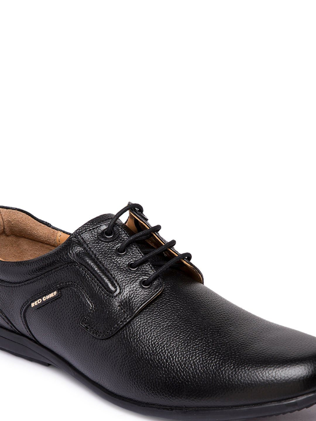 Red Chief Men Black Genuine Leather Formal Derbys