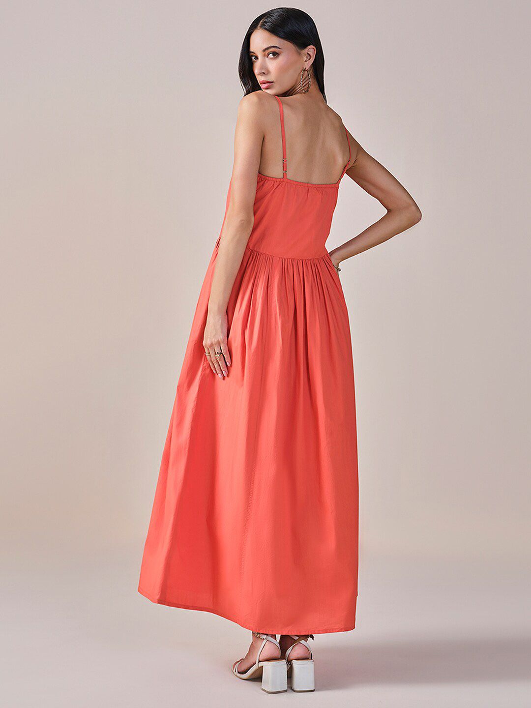AND Shoulder Straps A-Line Midi Dress