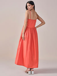 AND Shoulder Straps A-Line Midi Dress