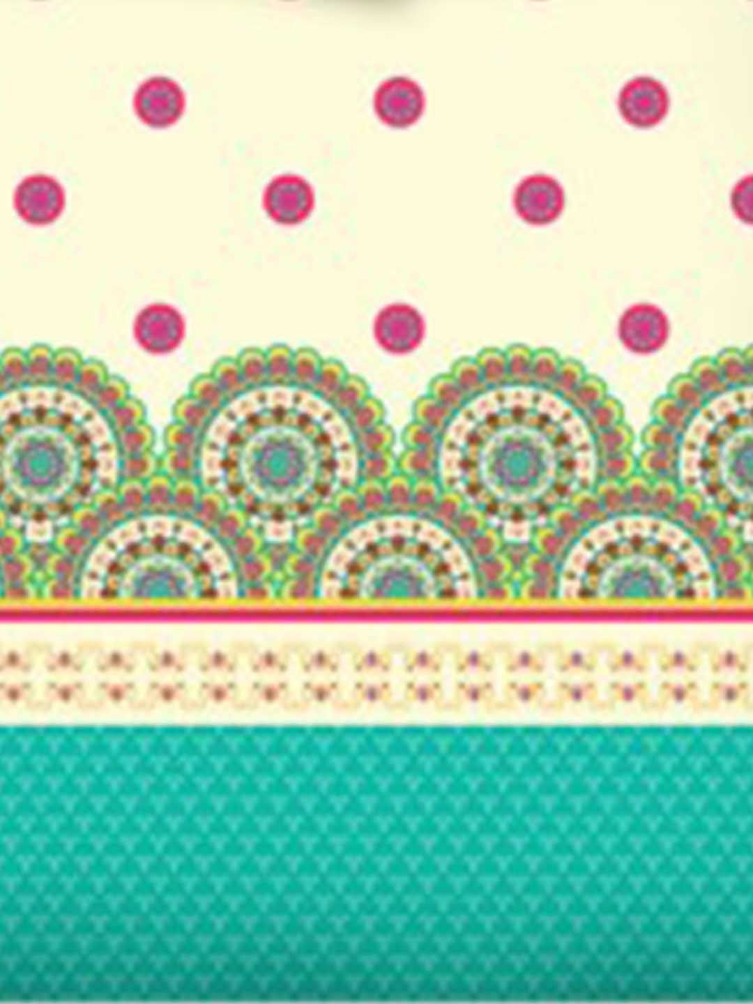 BOMBAY DYEING Celebrating India SeaGreen Print 300TC Cotton King Bedsheet & 4 Pillow Cover