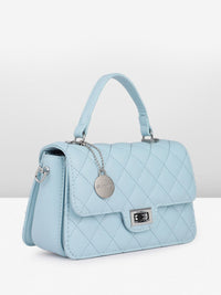 DressBerry Textured Structured Satchel Bag with Quilted