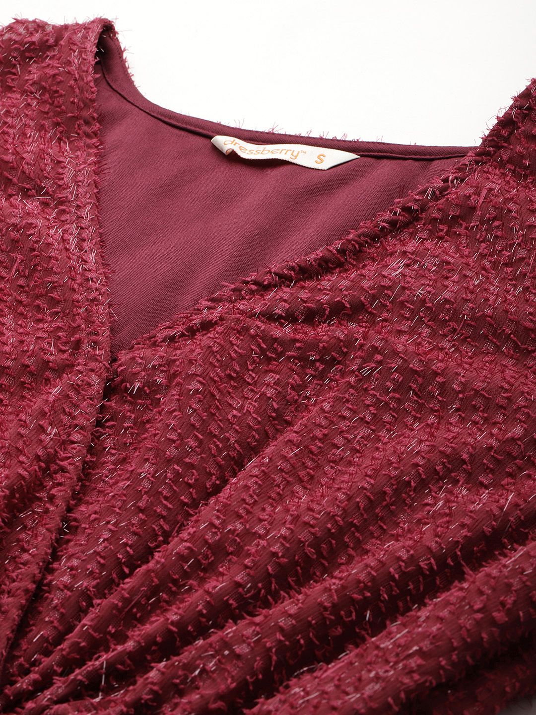 DressBerry Dobby Finish Puff Sleeve Mini Dress