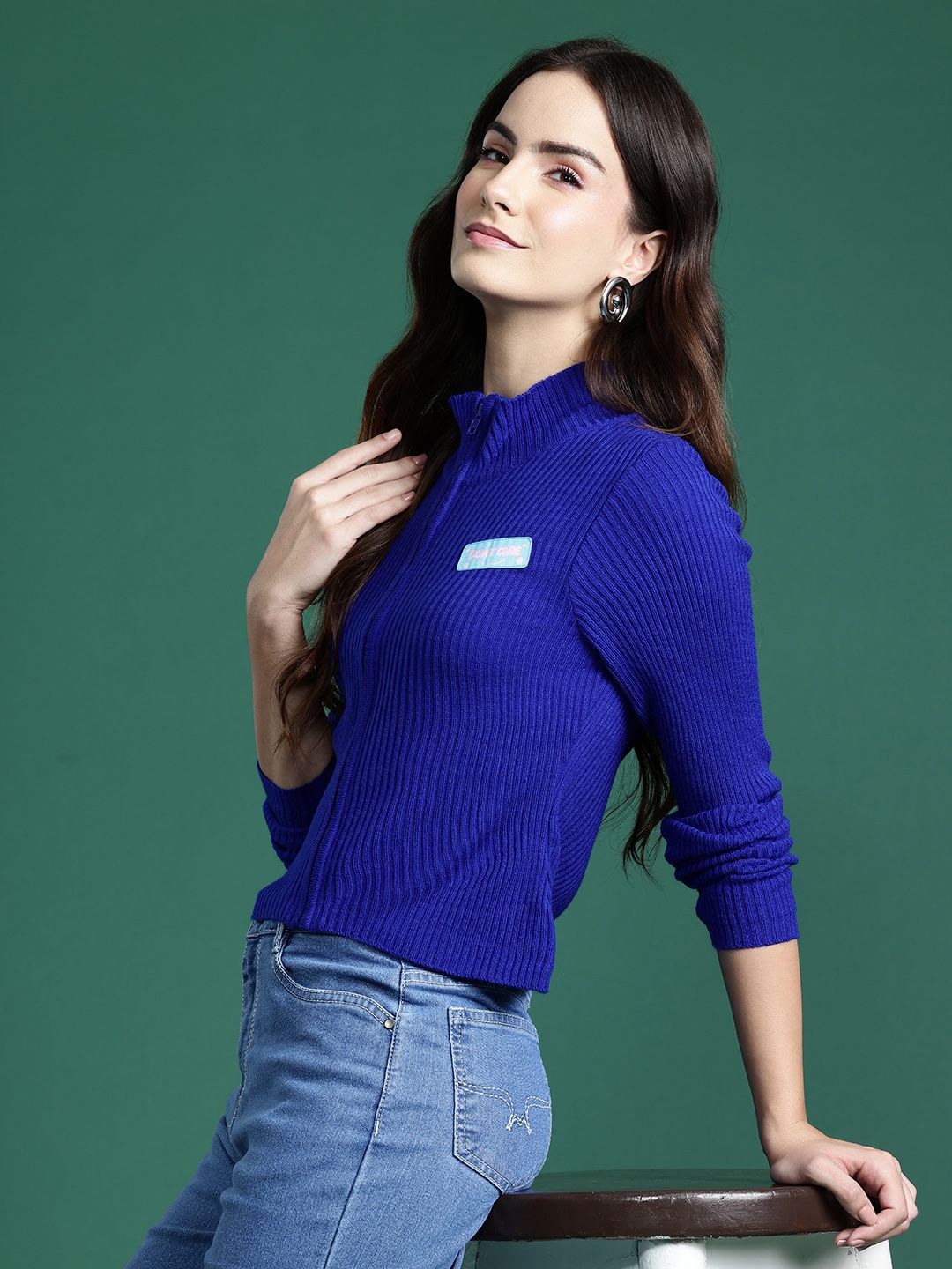 DressBerry Pure Acrylic Ribbed Cardigan