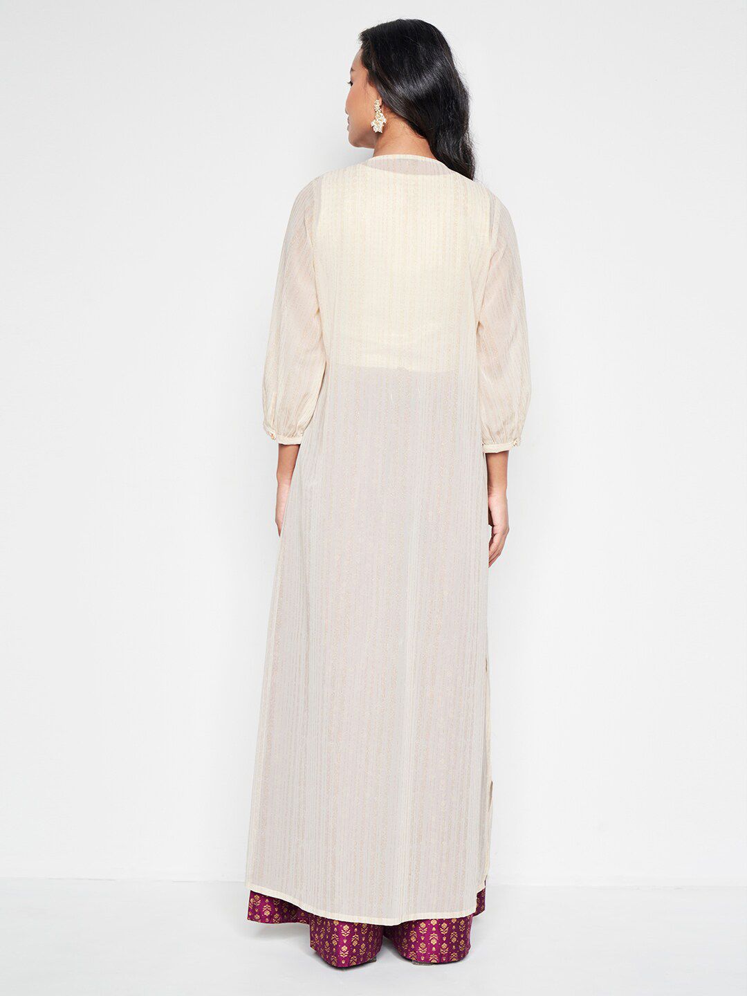 Global Desi Embellished Longline Open Front Shrug