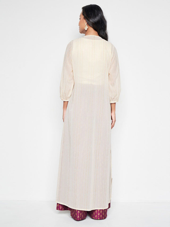 Global Desi Embellished Longline Open Front Shrug