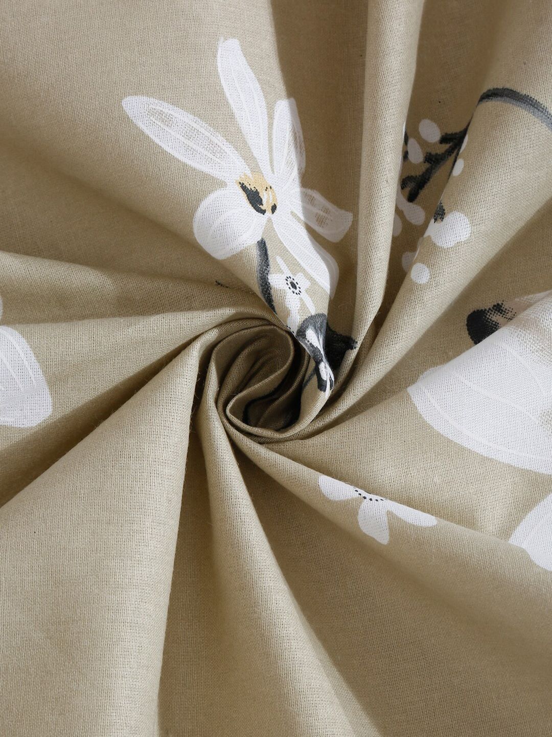 KLOTTHE Coklat Bunga Kapas Tulen 400 TC Cadar King Superfine dengan 2 Sarung Bantal-250 x 225 cm