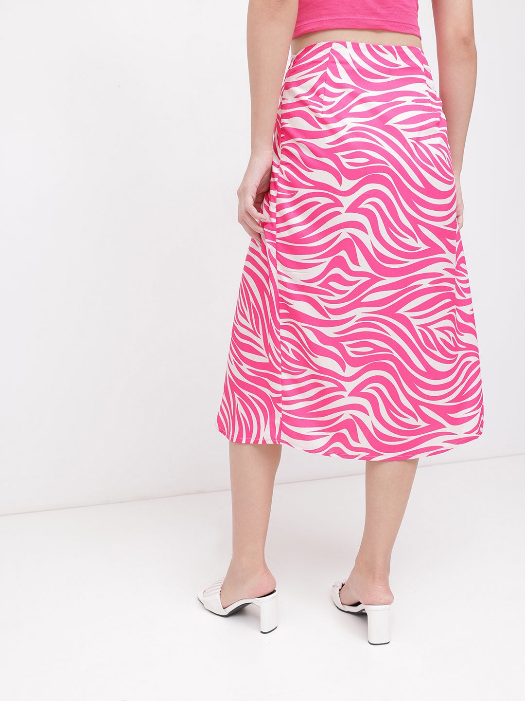 DressBerry Animal Print Barbiecore Midi Skirt