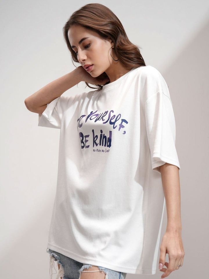 Tokyo Talkies Women Printed Drop Shoulder Oversized T-shirt