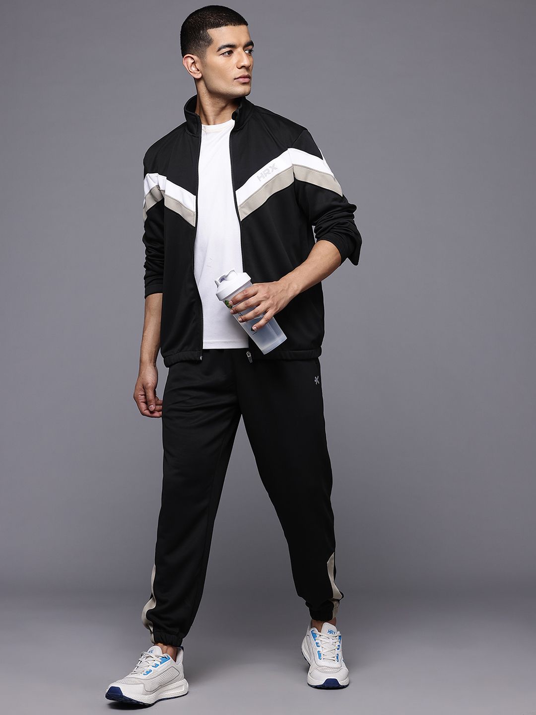 HRX by Hrithik Roshan Men Rapid-Dry Striped Running Tracksuit