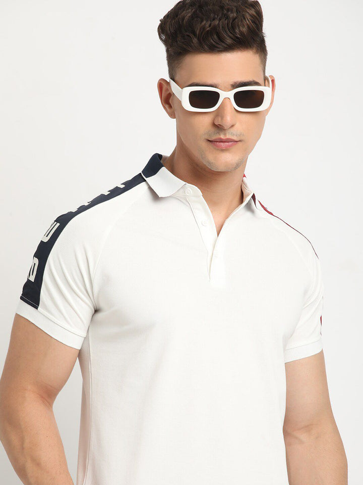 THE BEAR HOUSE Polo Collar Raglan Sleeves Slim Fit T-shirt
