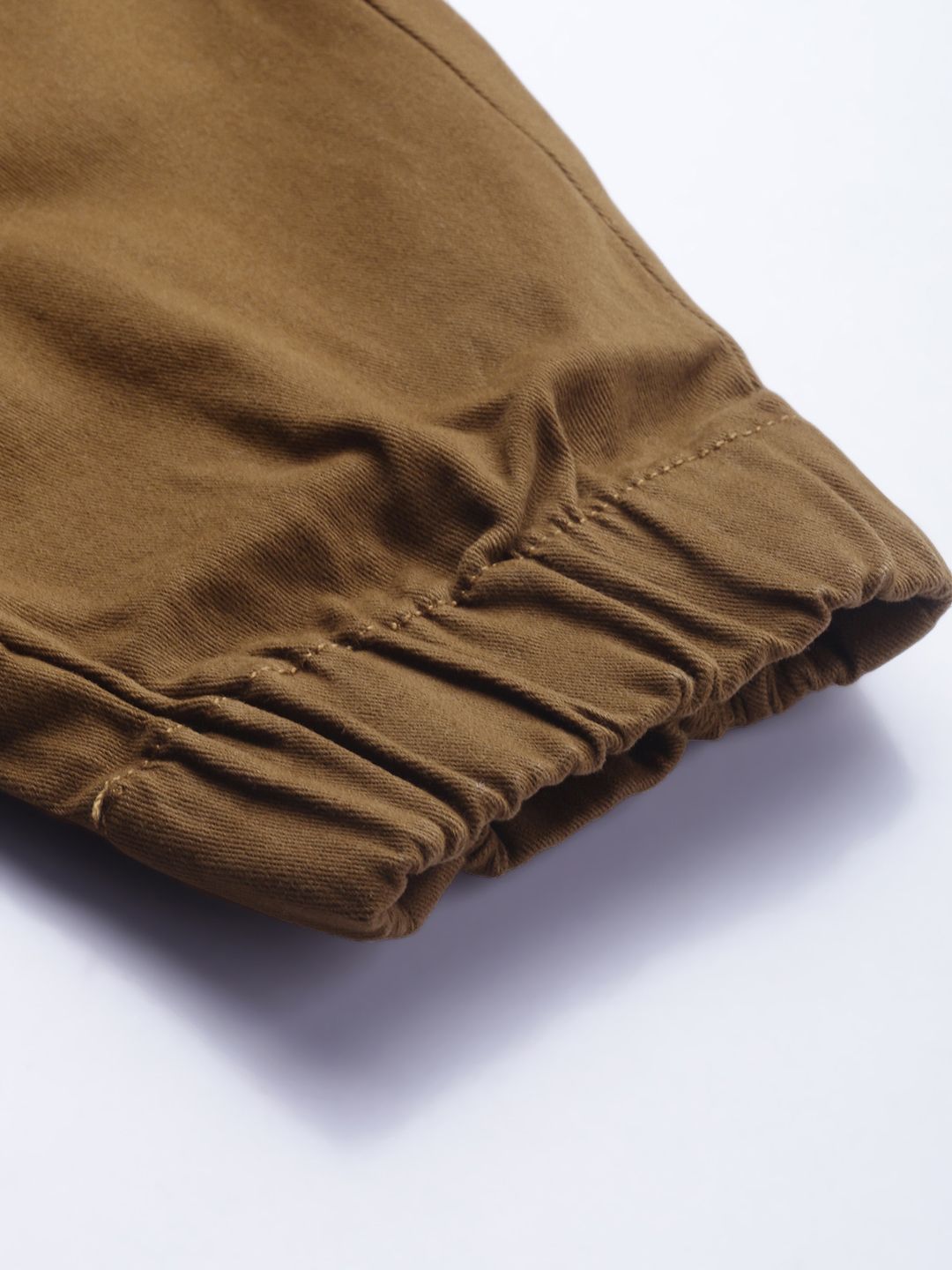 The Indian Garage Co Men Tan Slim Fit Joggers Trousers