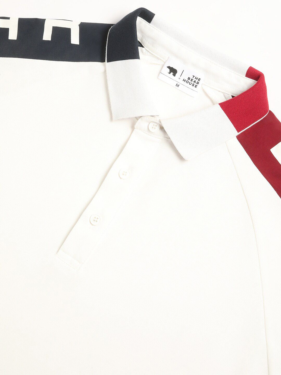 THE BEAR HOUSE Polo Collar Raglan Sleeves Slim Fit T-shirt
