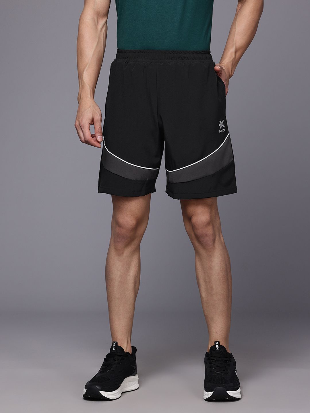 HRX by Hrithik Roshan Men Striped Detail Sports Shorts