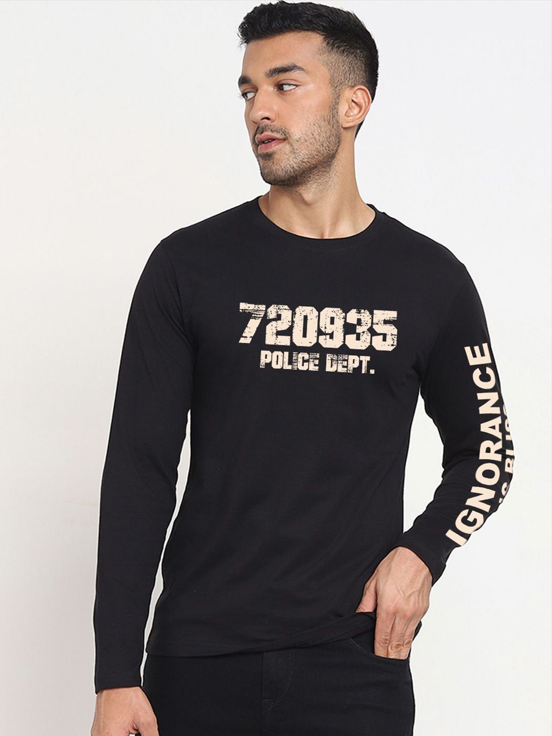 Bewakoof Men Typography Printed Round Neck Pure Cotton T-shirt