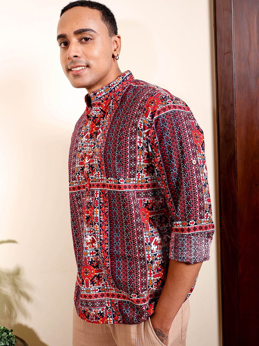 The Indian Garage Co Men Regular Fit Indie Printed Resortwear Shirt