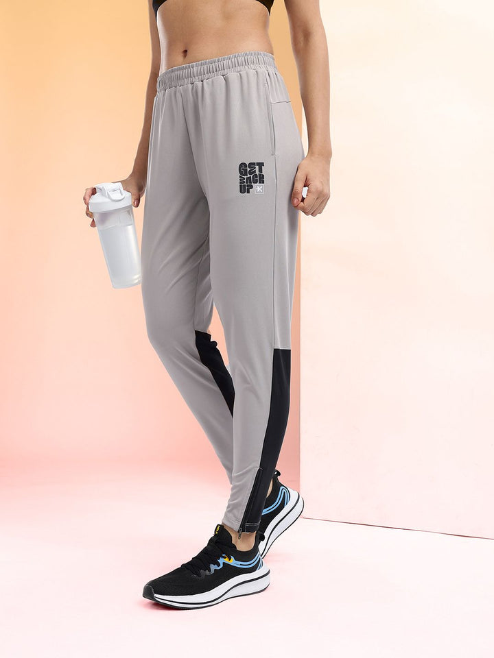 HRX by Hrithik Roshan Women Mid-Rise Rapid-Dry Running Track Pants with Side Slits