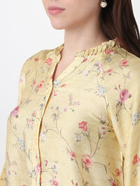 AND Yellow Floral Print Top