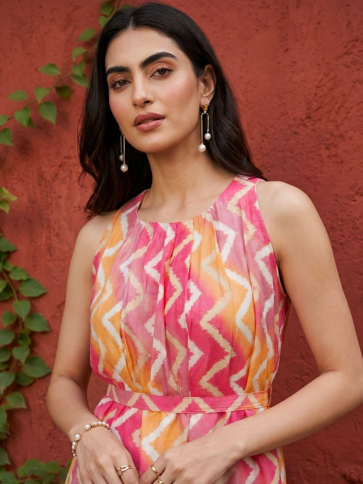Pakaian A-Line Mamicha Print Crepe