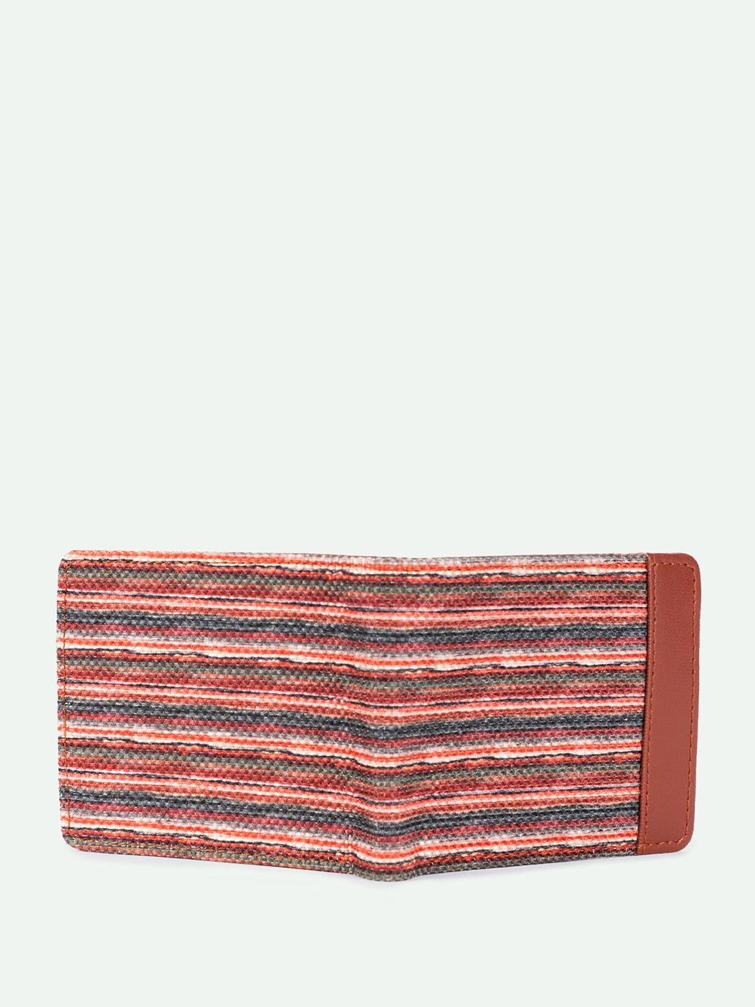 ZOUK Men Striped Leather Classic Sleek - Goan Waves Two Fold Wallet