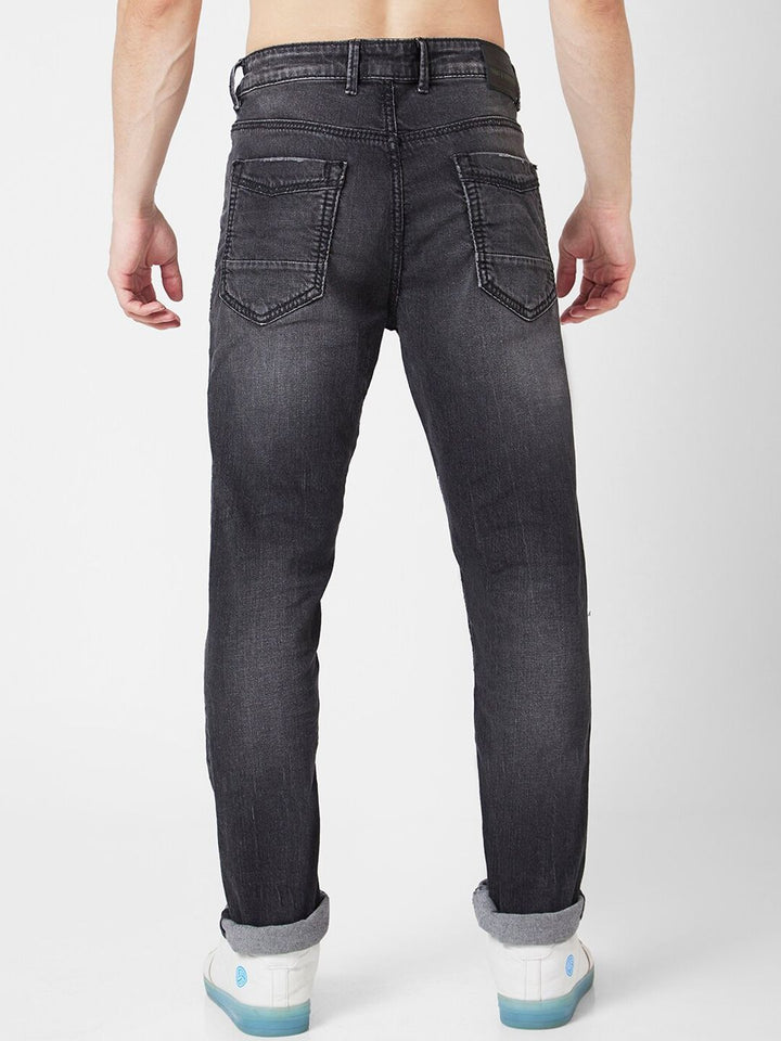 SPYKAR Men Regular Fit Mid-Rise Low Distress Light Fade Cotton Jeans