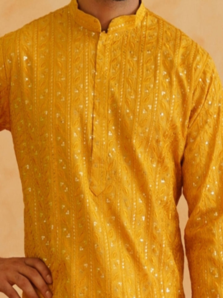 SOJANYA LUXE Motif Etnik Sulam Benang Kerja Kurta Sutera Kapas dengan Piyama