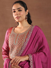 Libas Women Bandhani Printed Regular Kurta with Trousers & With Dupatta