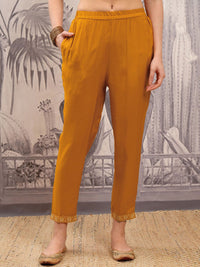 Vishudh Ethnic Motifs Embroidered Straight Kurta & Trousers With Dupatta
