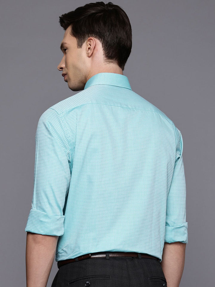 Raymond Slim Fit Self Design Textured Pure Cotton Formal Shirt