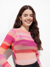 DressBerry Dreamscapes Candy Stripes Sheer Sensation Top
