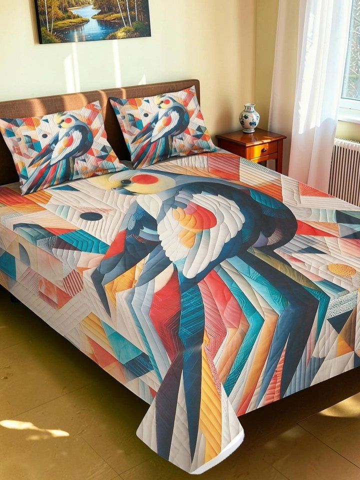 Moda Rapido X KLOTTHE Pink & Red 400 TC King Bedsheet with 2 Pillow Covers