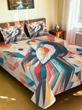 Moda Rapido X KLOTTHE Pink & Red 400 TC King Bedsheet with 2 Pillow Covers