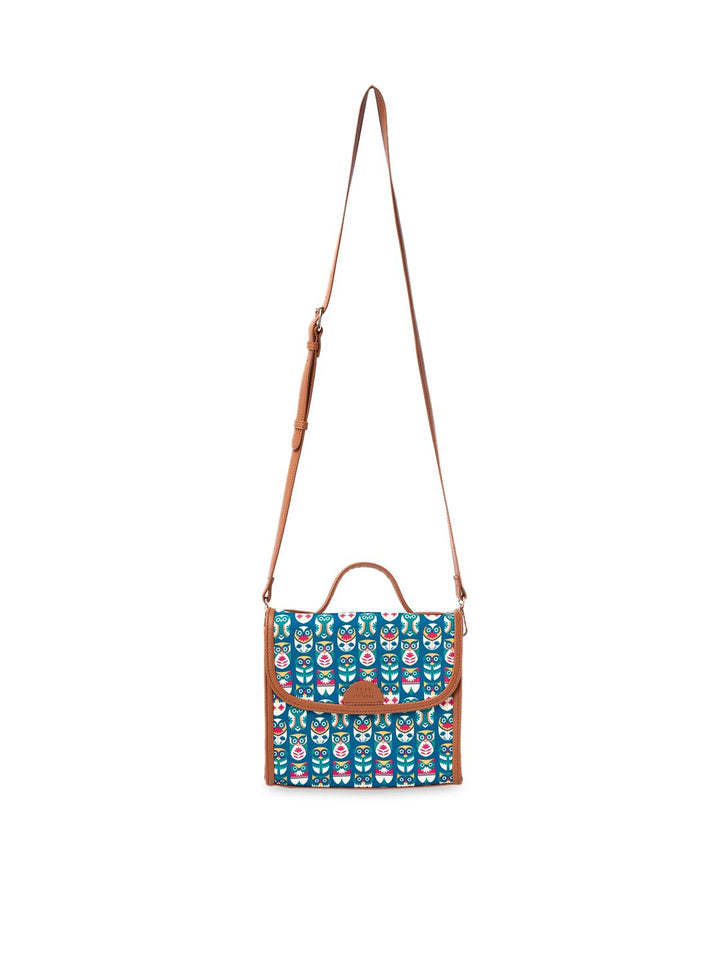TEAL BY CHUMBAK Graphic Printed Satchel Bag