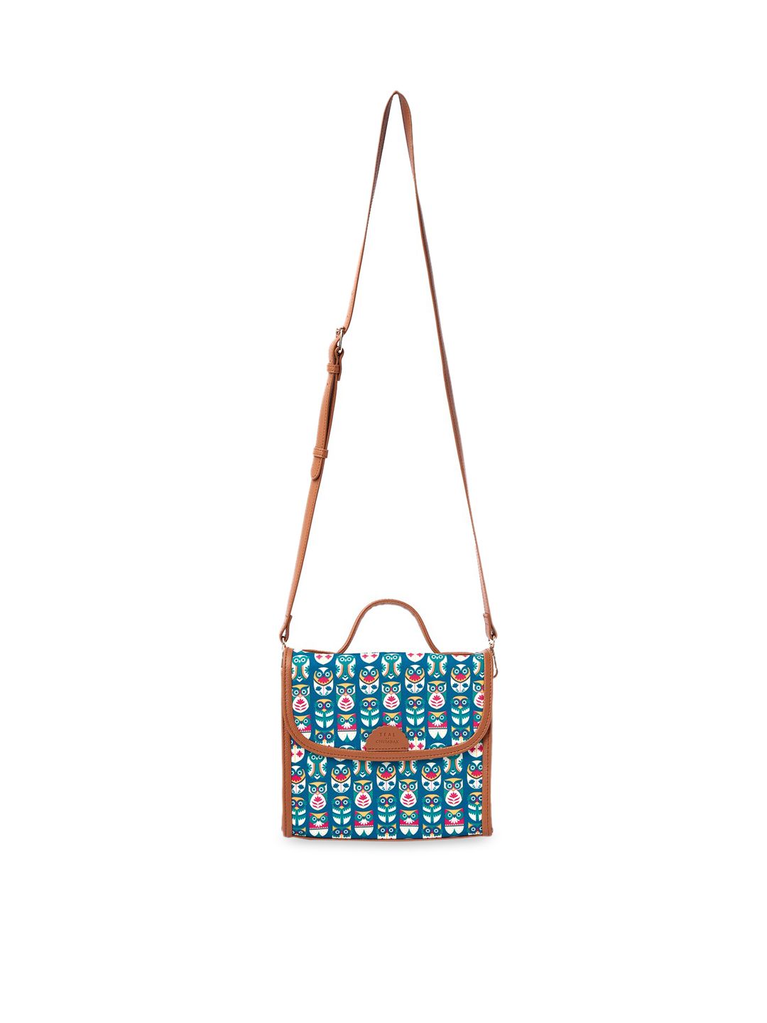 TEAL BY CHUMBAK Graphic Printed Satchel Bag