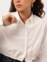 DressBerry Summer Essential Gathered Crop Shirt