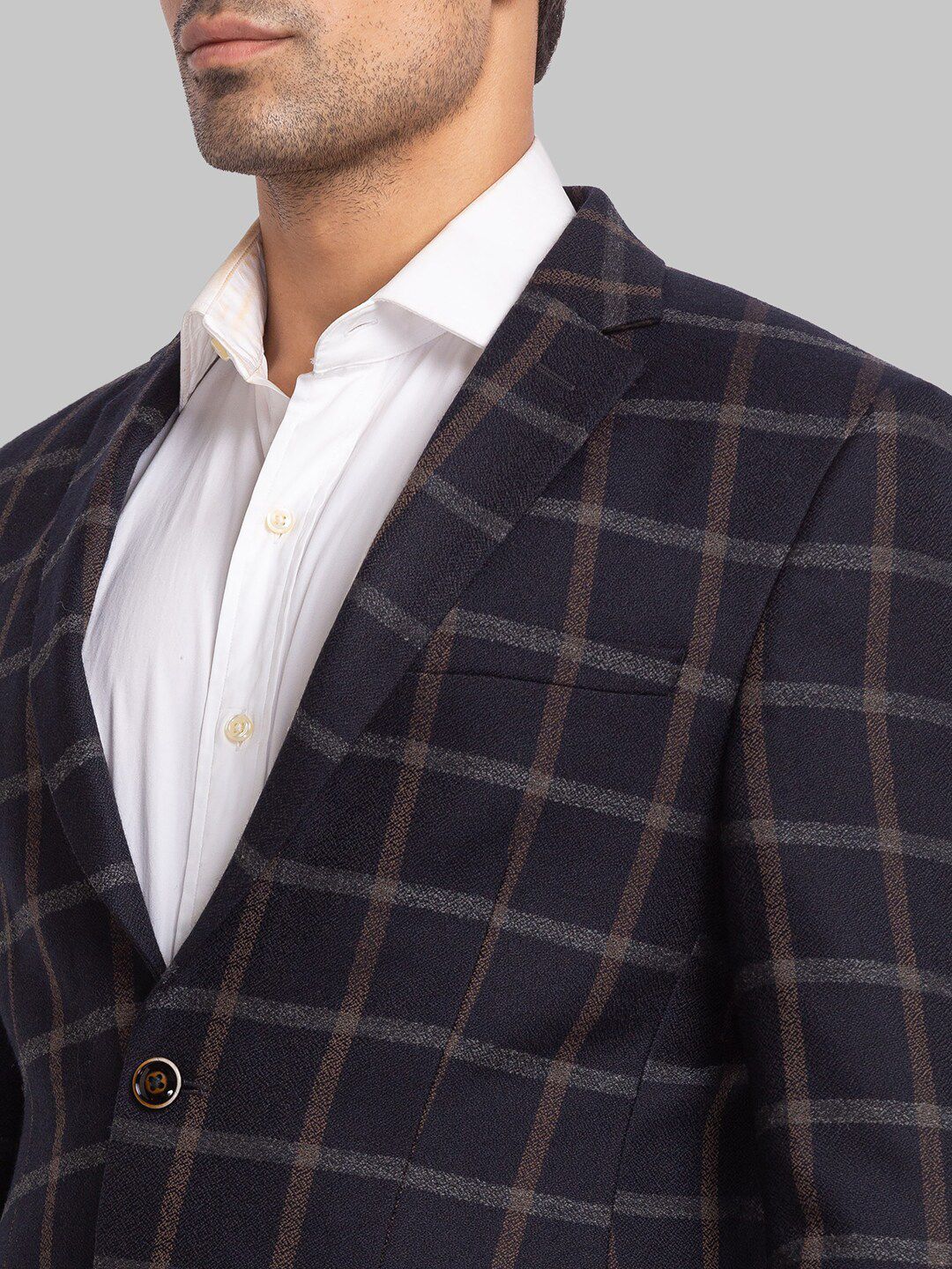 Park Avenue Men Checked Single Breasted Blazers